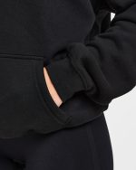 Script Embroidered Oversized Hoodie - Black - Image 6