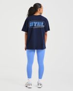 Athletics Retro Oversized T Shirt - Navy - Image 3