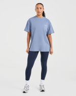 Strength Club Oversized T Shirt - Blue - Image 4