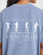 Strength Club Oversized T Shirt - Blue - Image 6