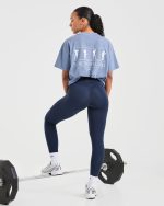 Strength Club Oversized T Shirt - Blue - Image 8