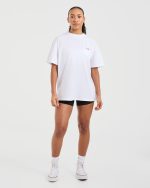 Strength Club Oversized T Shirt - White/Red - Image 4