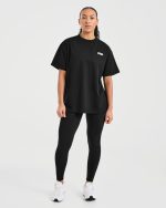 Athletics Retro Oversized T Shirt - Black - Image 3
