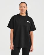 Athletics Retro Oversized T Shirt - Black - Image 2