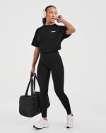 Athletics Retro Oversized T Shirt - Black - Image 7