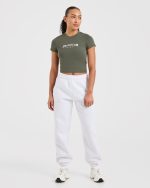 Sports Club Varsity Baby Tee - Forest Green - Image 3
