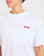 Athletics Retro Oversized T Shirt - White - Image 5