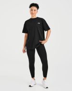 Show Up Oversized T Shirt - Black - Image 4