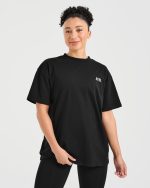 Show Up Oversized T Shirt - Black - Image 2