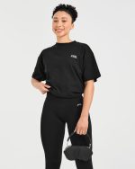 Show Up Oversized T Shirt - Black - Image 7