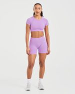 Adapt Seamless Crop Top - Spring Lilac - Image 3
