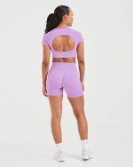 Adapt Seamless Crop Top - Spring Lilac - Image 4
