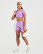 Adapt Seamless Crop Top - Spring Lilac - Image 7
