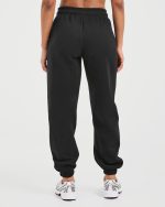 Classic Plush Oversized Joggers - Black - Image 2