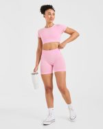 Adapt Seamless Crop Top - Spring Pink - Image 7