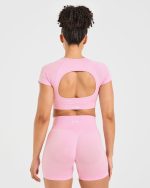 Adapt Seamless Crop Top - Spring Pink - Image 2