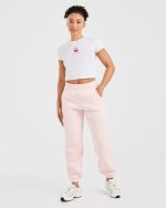 Just a Gym Girl Baby Tee - White/Red - Image 3