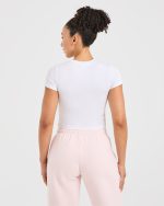 Just a Gym Girl Baby Tee - White/Red - Image 2