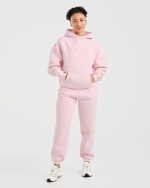 Classic Plush Oversized Joggers - Pastel Pink - Image 3