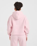 Classic Plush Oversized Hoodie - Pastel Pink - Image 2