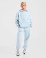Classic Plush Oversized Hoodie - Pastel Blue - Image 3