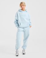 Classic Plush Oversized Joggers - Pastel Blue - Image 3