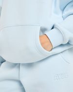 Classic Plush Oversized Hoodie - Pastel Blue - Image 6