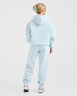 Classic Plush Oversized Hoodie - Pastel Blue - Image 4