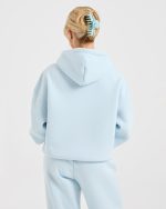 Classic Plush Oversized Hoodie - Pastel Blue - Image 2