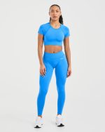 Adapt Seamless Crop Top - Spring Cobalt - Image 3