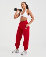 AYBL Sports Club Oversized Joggers - True Red - Image 7