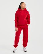 AYBL Sports Club Oversized Hoodie - True Red - Image 4