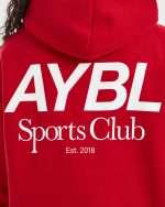 AYBL Sports Club Oversized Hoodie - True Red - Image 6