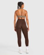 Essential Halterneck Sports Bra - Mocha Brown - Image 4