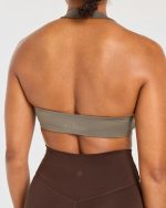 Essential Halterneck Sports Bra - Mocha Brown - Image 6