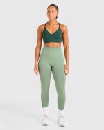 Essential Crossback Sports Bra - Deep Green - Image 3