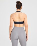 Essential Halterneck Sports Bra - Deep Navy - Image 2