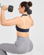 Essential Halterneck Sports Bra - Deep Navy - Image 7