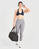 Essential Halterneck Sports Bra - Deep Navy - Image 8