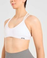 Essential Strappy Sports Bra - White - Image 5