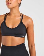 Essential Strappy Sports Bra - Black - Image 5
