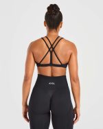 Essential Strappy Sports Bra - Black - Image 2