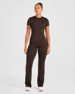 Sculpt T Shirt - Deep Cocoa Brown - Image 3
