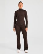 Sculpt Flared Leggings - Deep Cocoa Brown - Image 3