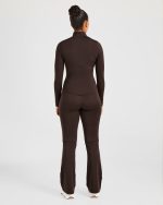 Sculpt Flared Leggings - Deep Cocoa Brown - Image 4