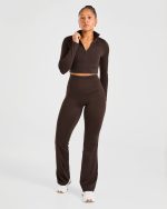 Sculpt Flared Leggings - Deep Cocoa Brown - Image 7