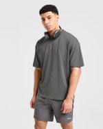 Orbit Oversized T Shirt - Charcoal/Red - Image 7