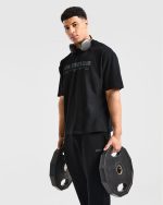 Sports Club Dot Oversized T Shirt - Black - Image 7