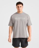 Sports Club Dot Oversized T Shirt - Cloud Grey