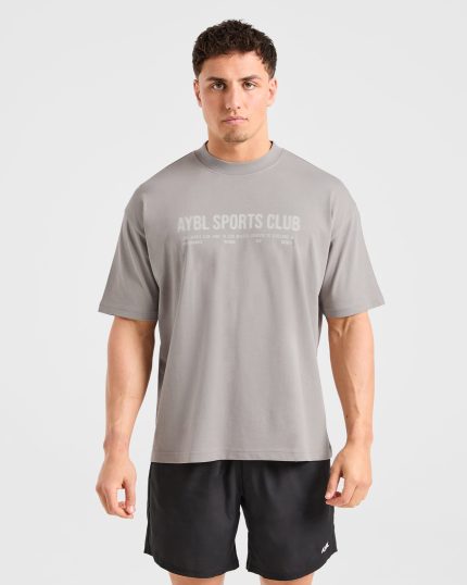 Sports Club Dot Oversized T Shirt - Cloud Grey